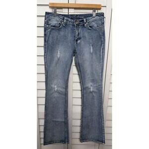 Myth of Jade Bootcut Embroidered Blue Denim Jeans Women's Size 8